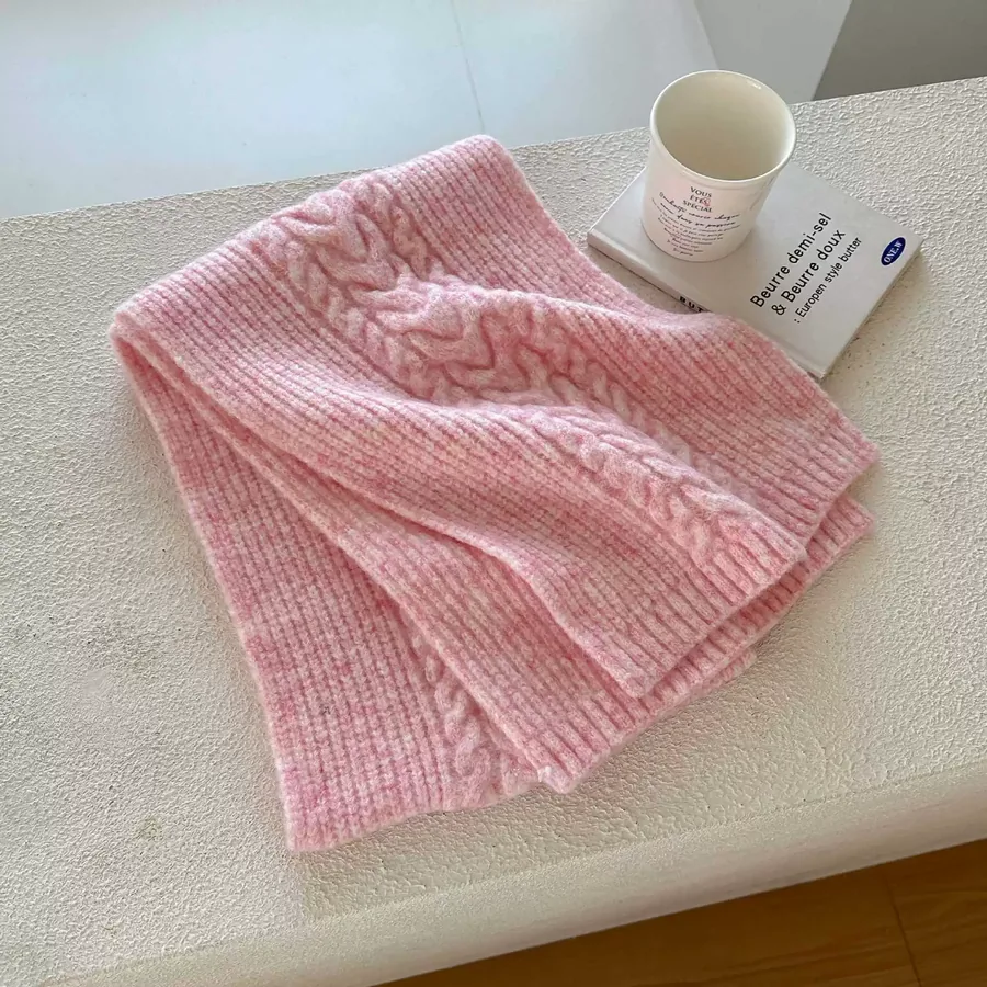 Cable Knit Fringe Scarf view 6