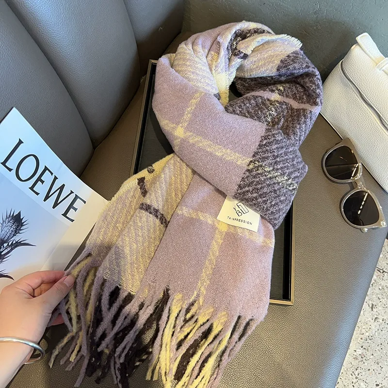 Purple Plaid Winter Scarf