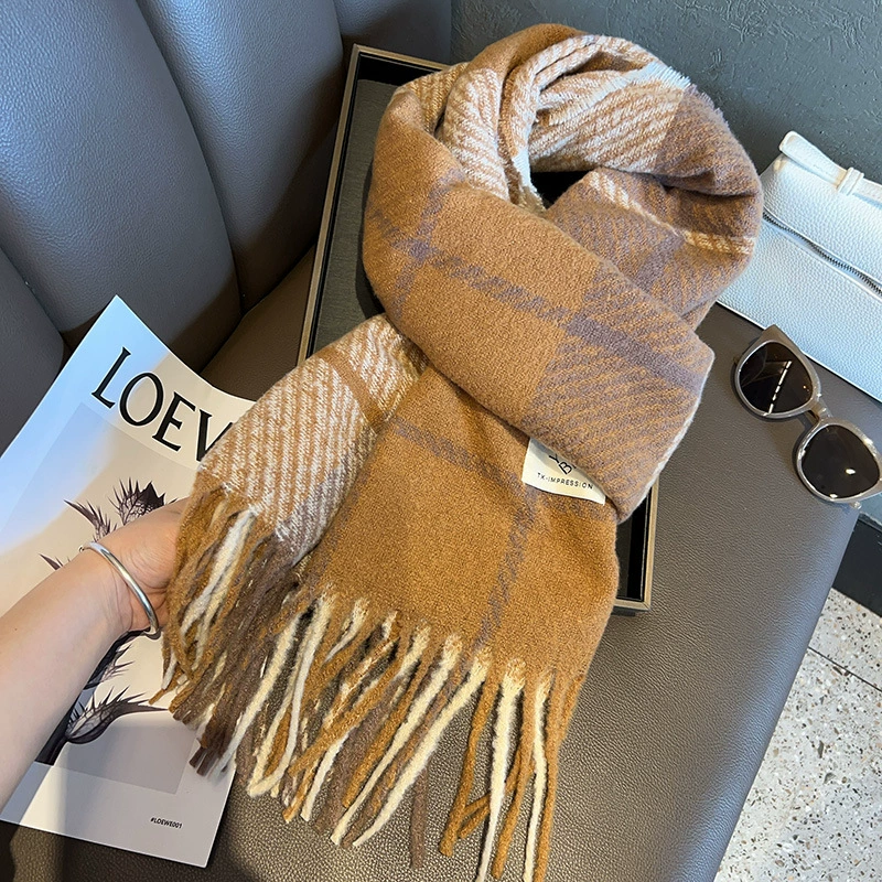 Purple Plaid Winter Scarf view 4