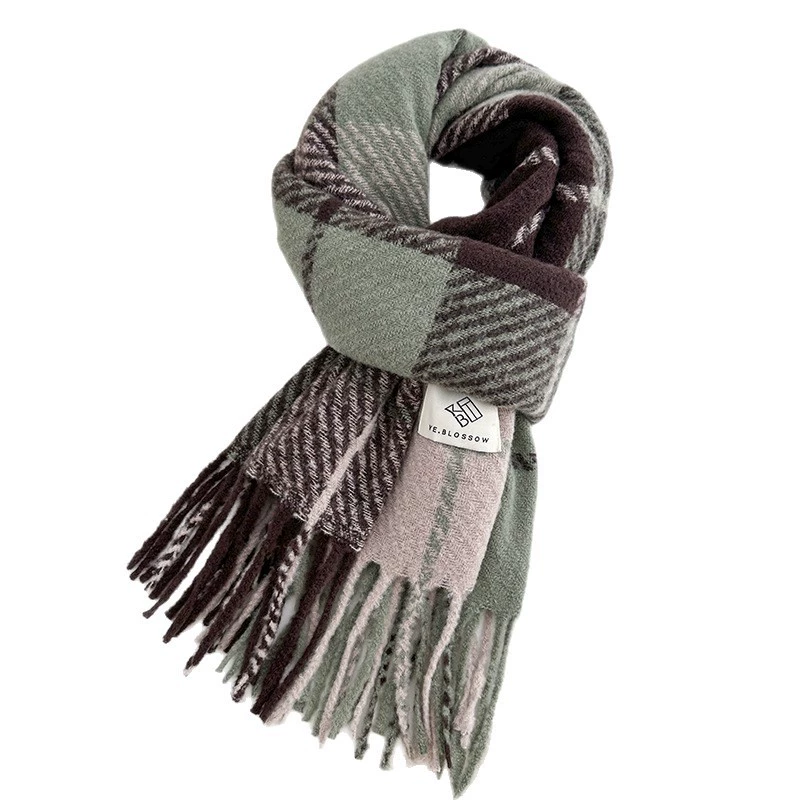 Purple Plaid Winter Scarf view 5