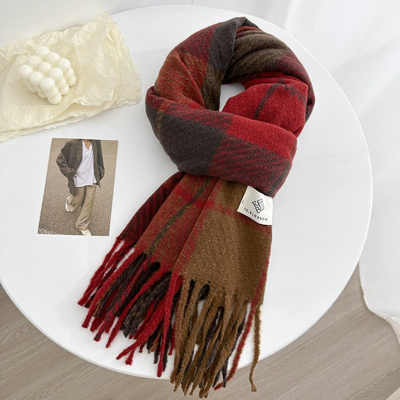 Purple Plaid Winter Scarf view 6