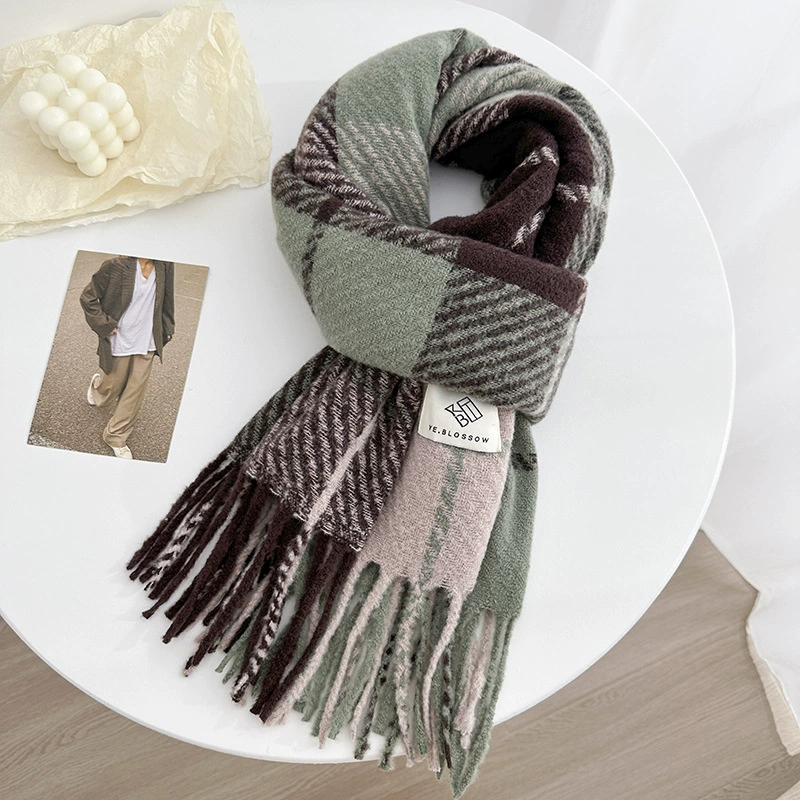 Purple Plaid Winter Scarf view 8