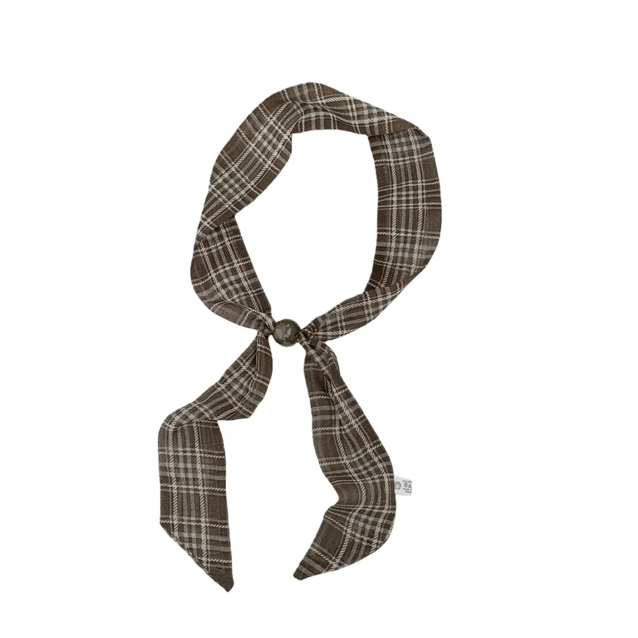 Brown Floral Silk Twilly view 5