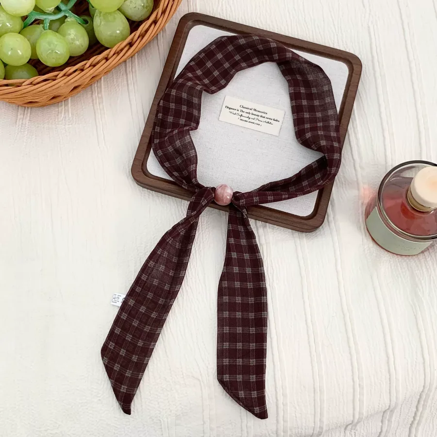 Brown Floral Silk Twilly view 6