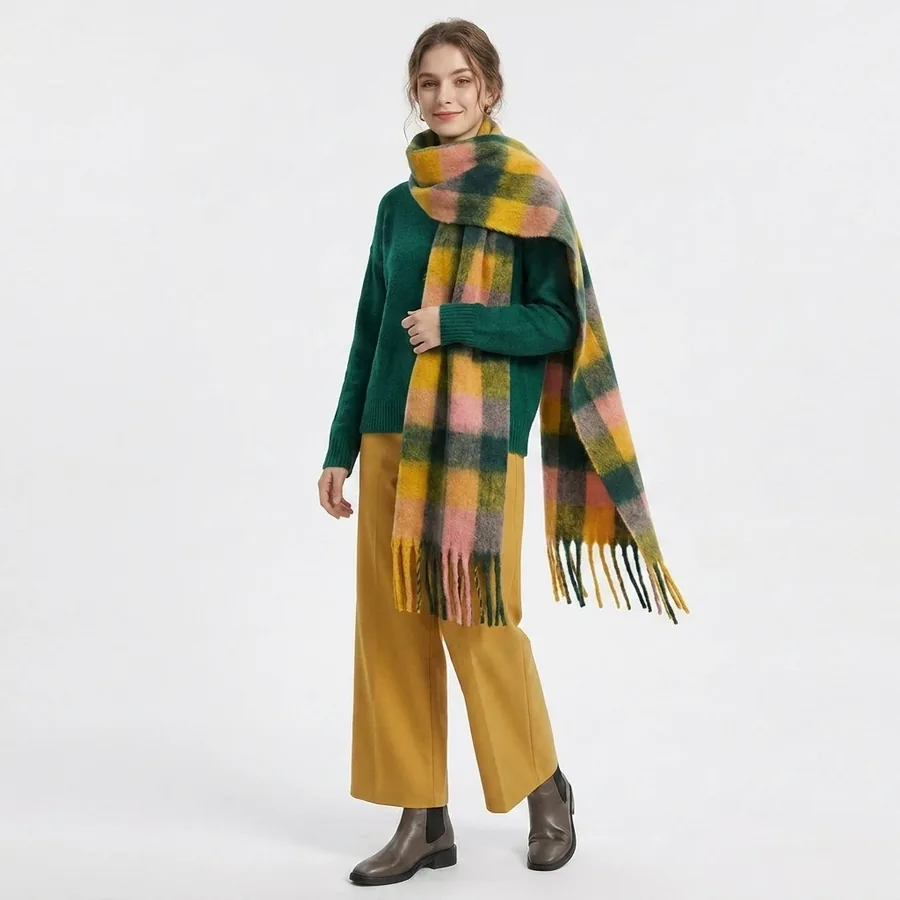 Plaid Fringe Scarf view 2