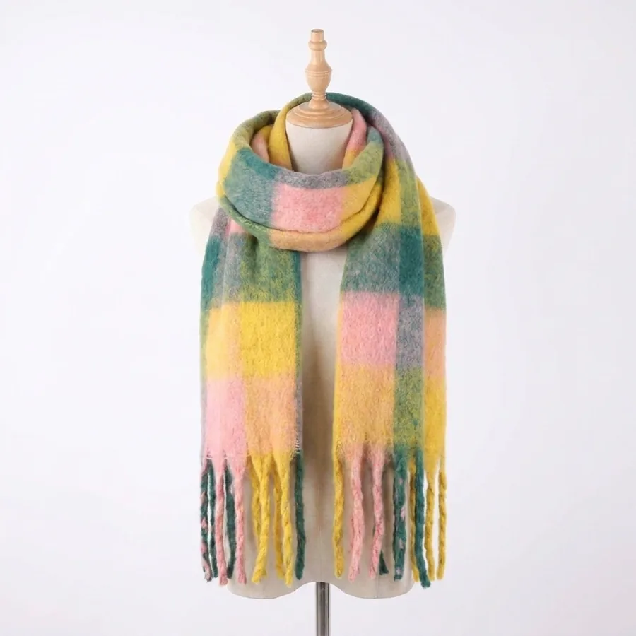 Plaid Fringe Scarf view 6