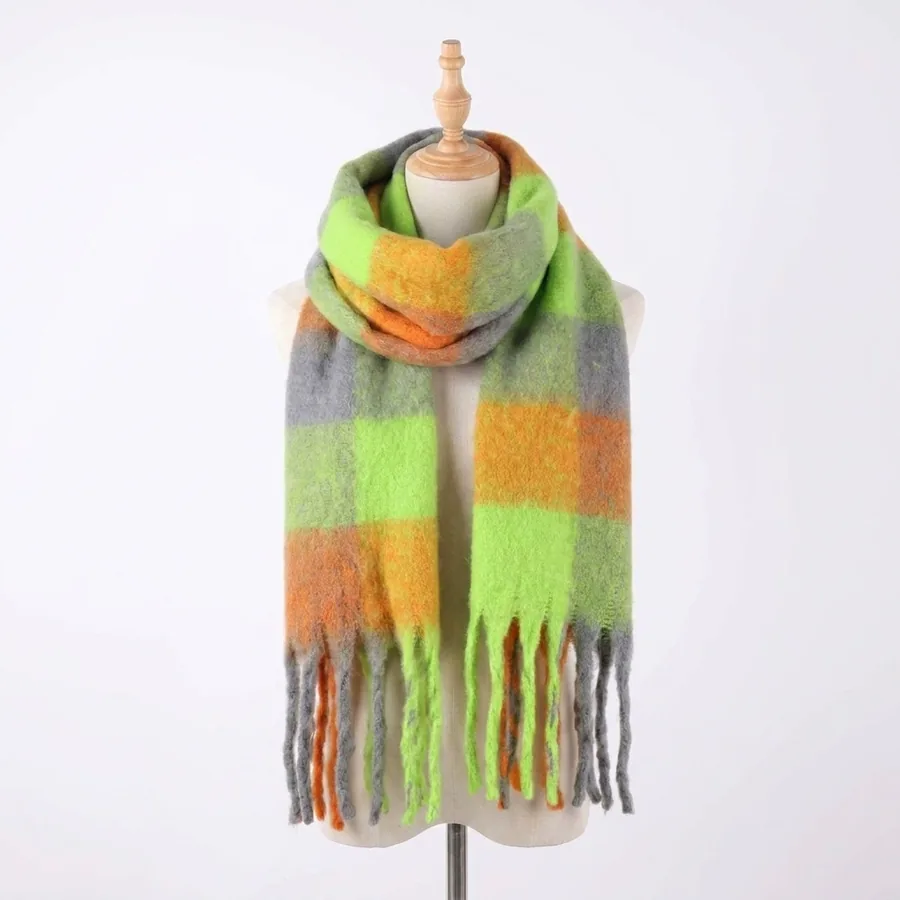 Plaid Fringe Scarf view 7