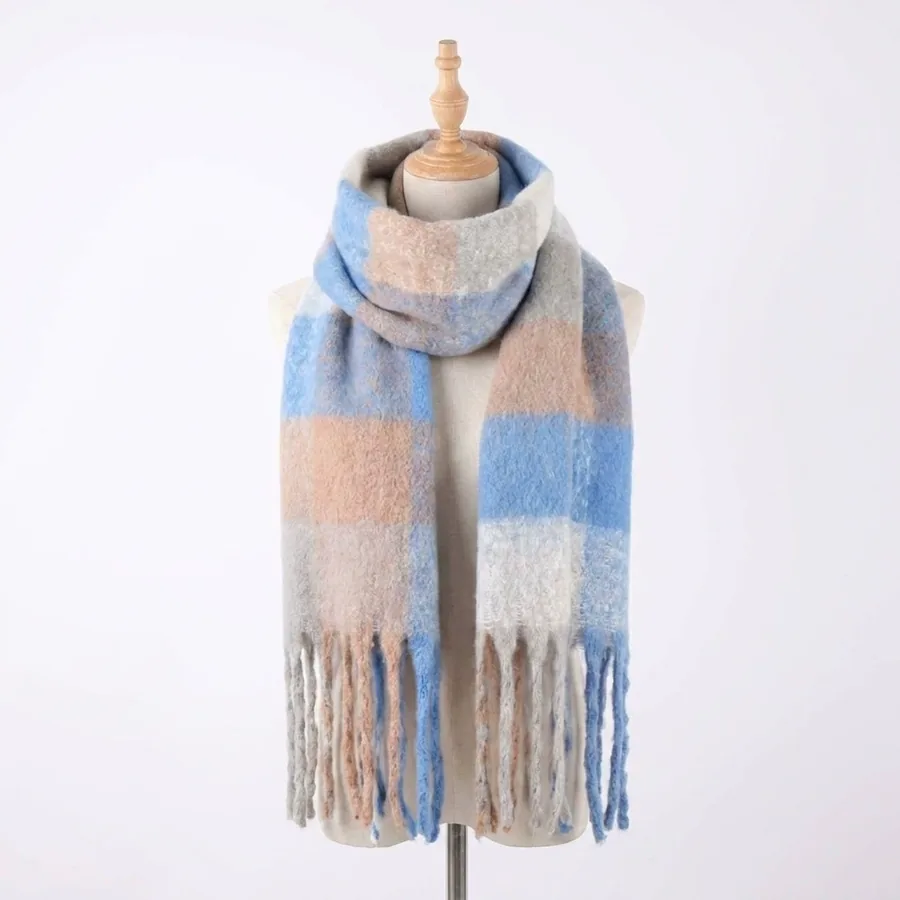 Plaid Fringe Scarf view 8
