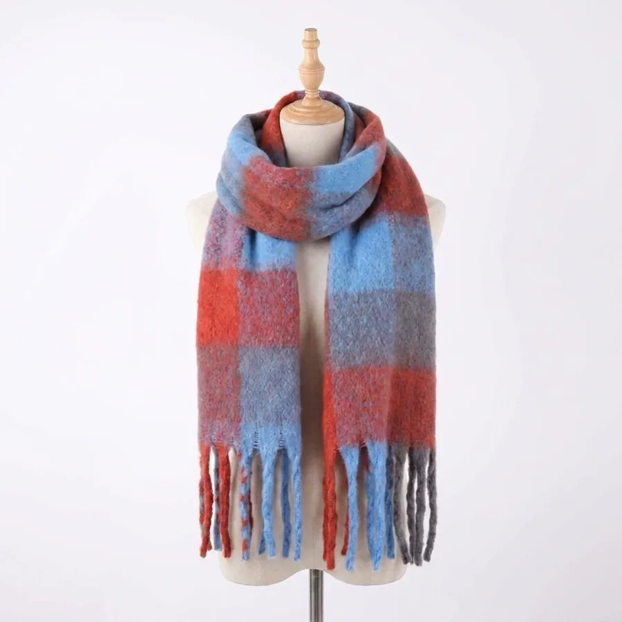 Plaid Fringe Scarf view 10