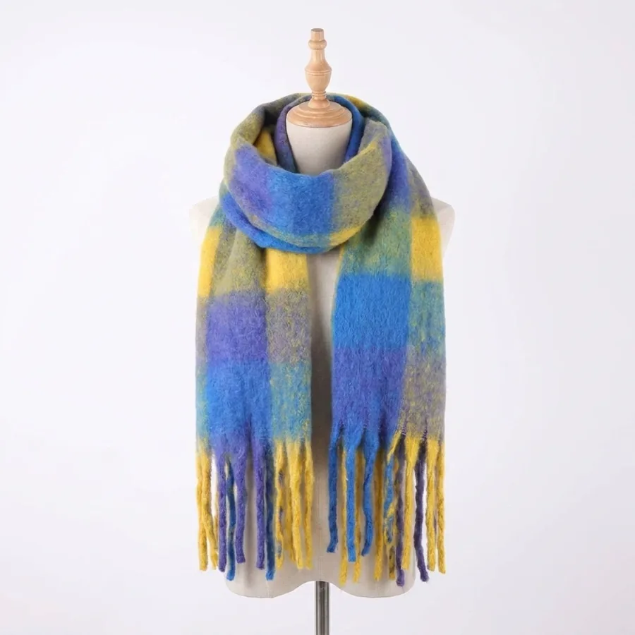 Plaid Fringe Scarf view 11