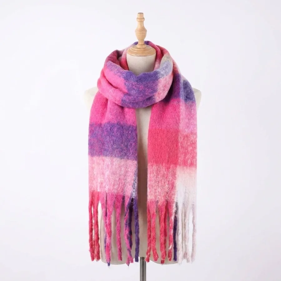 Plaid Fringe Scarf view 12