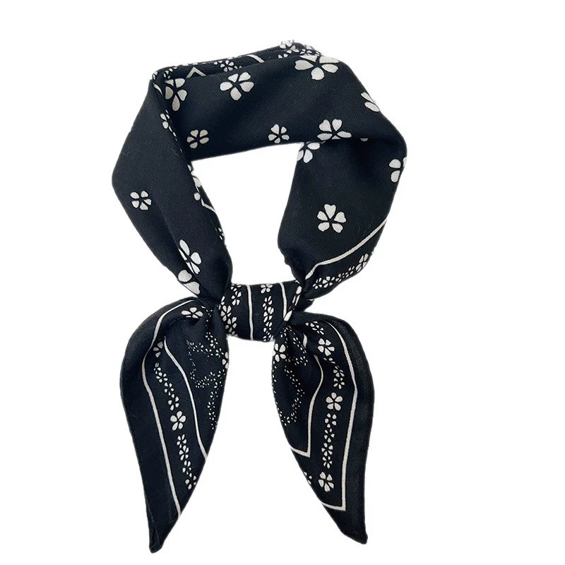 Black Paisley Small Square Scarf view 5