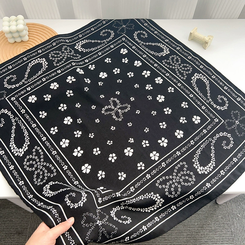 Black Paisley Small Square Scarf view 6