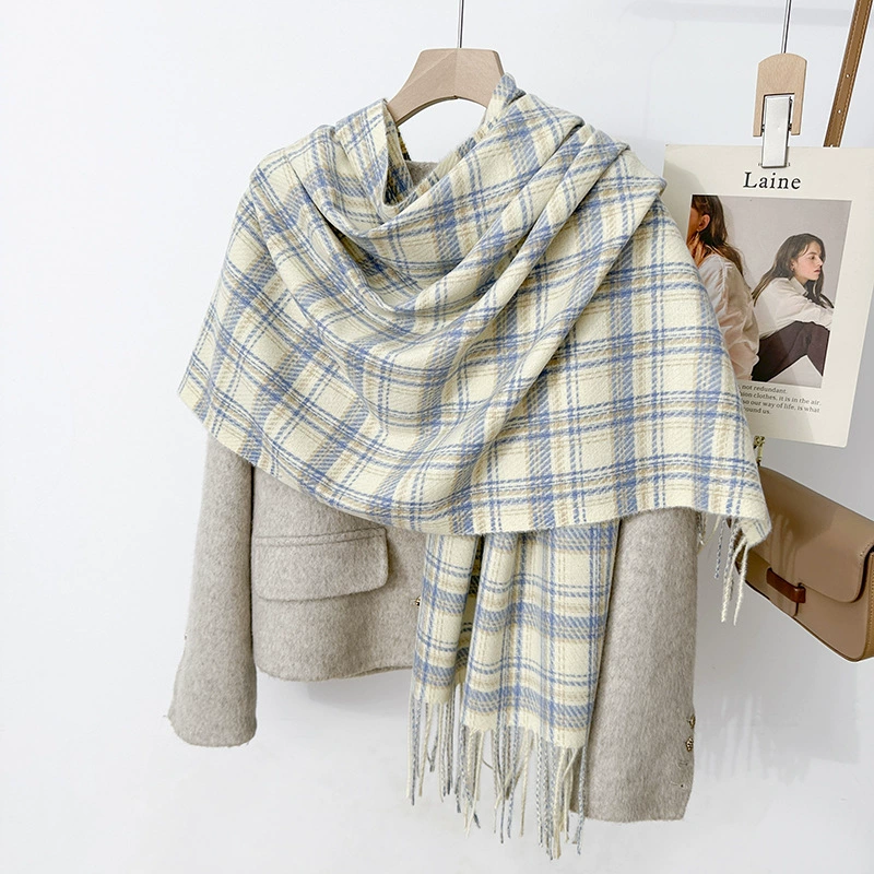 Plaid Faux Cashmere Scarf