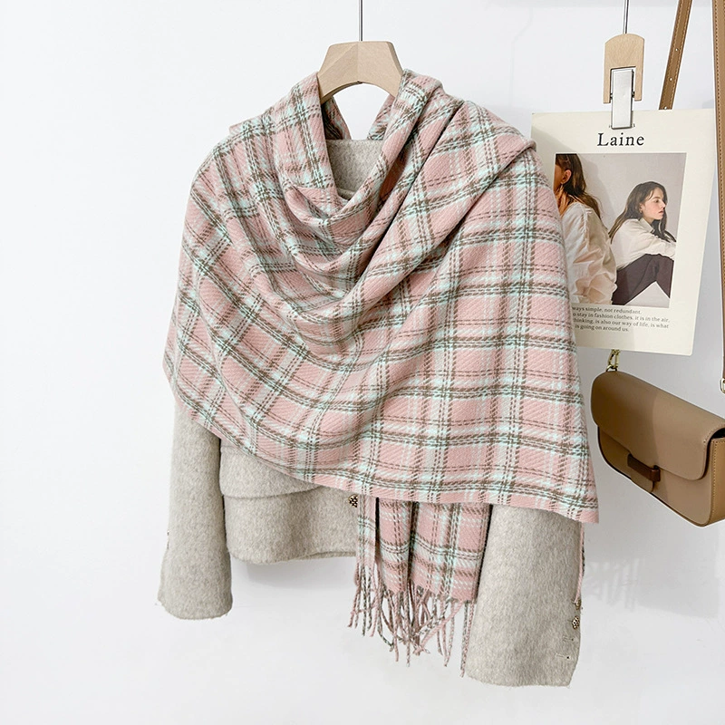 Plaid Faux Cashmere Scarf view 4