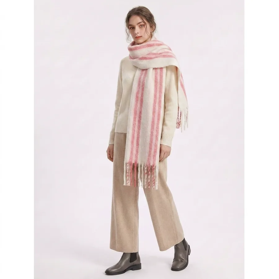 Wool Blend Fringe Scarf