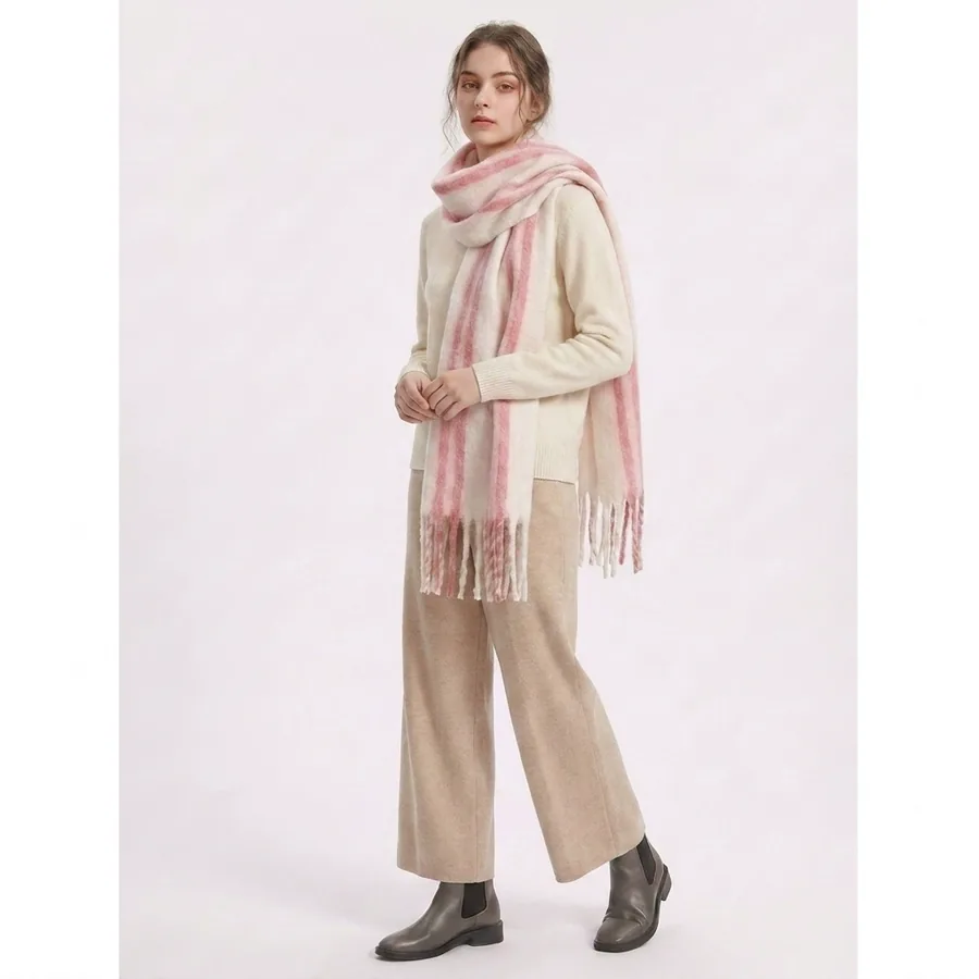 Wool Blend Fringe Scarf view 2