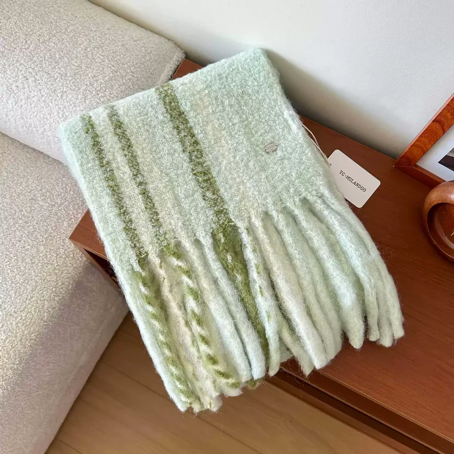 Wool Blend Fringe Scarf view 7