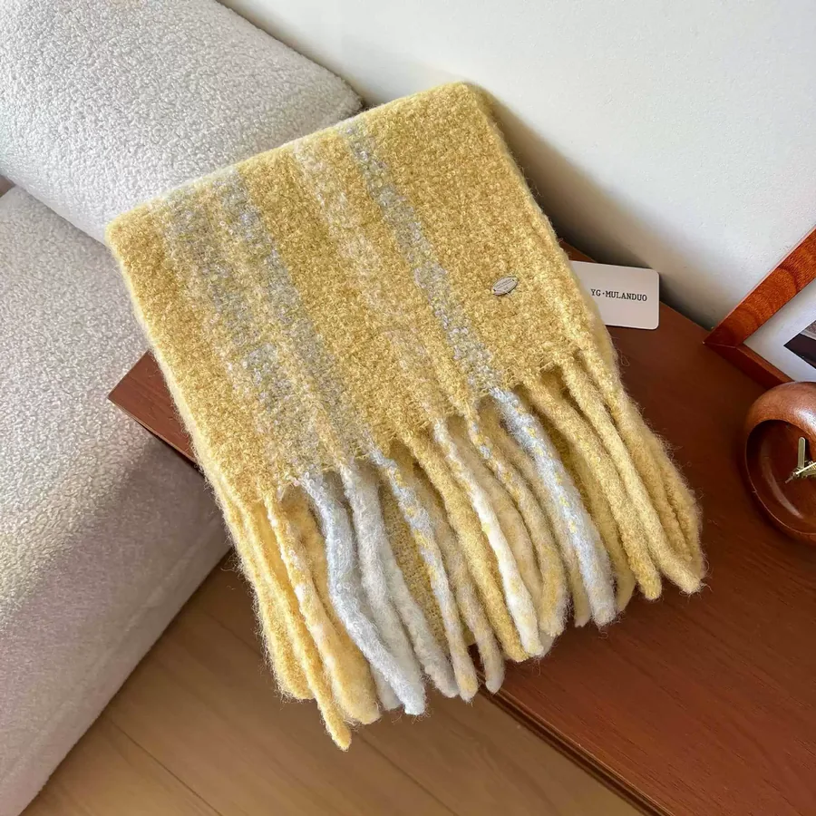 Wool Blend Fringe Scarf view 8
