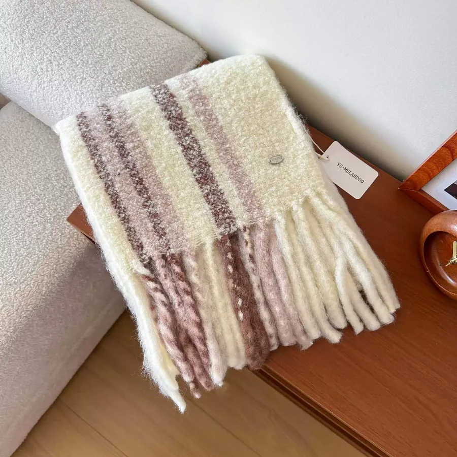Wool Blend Fringe Scarf view 9