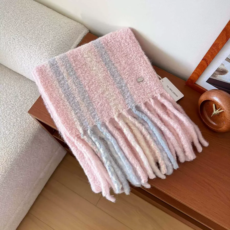 Wool Blend Fringe Scarf view 11