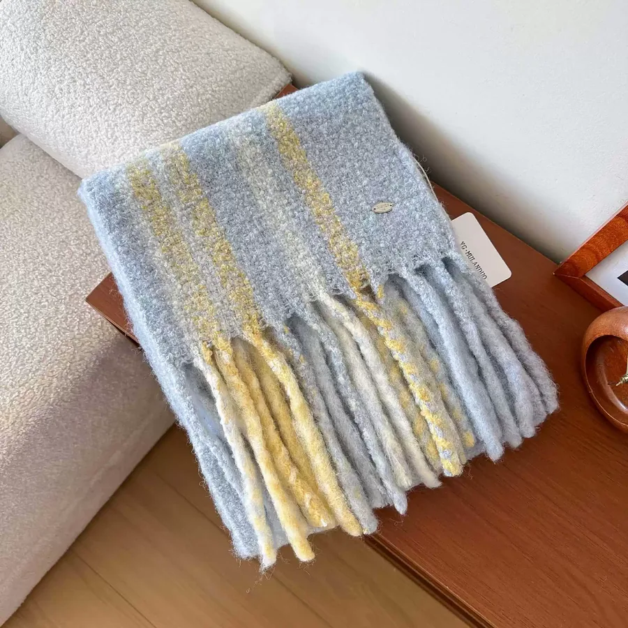 Wool Blend Fringe Scarf view 12