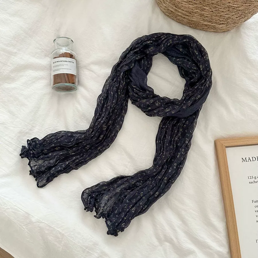 Cotton Linen Print Scarf view 7