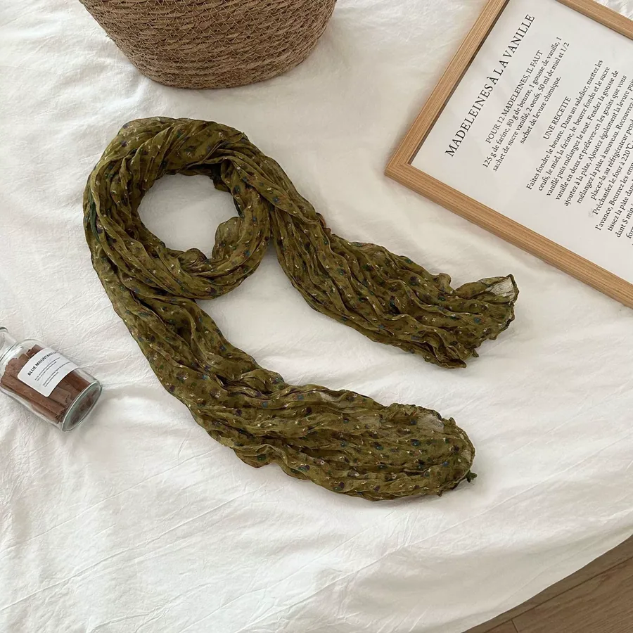 Cotton Linen Print Scarf view 8