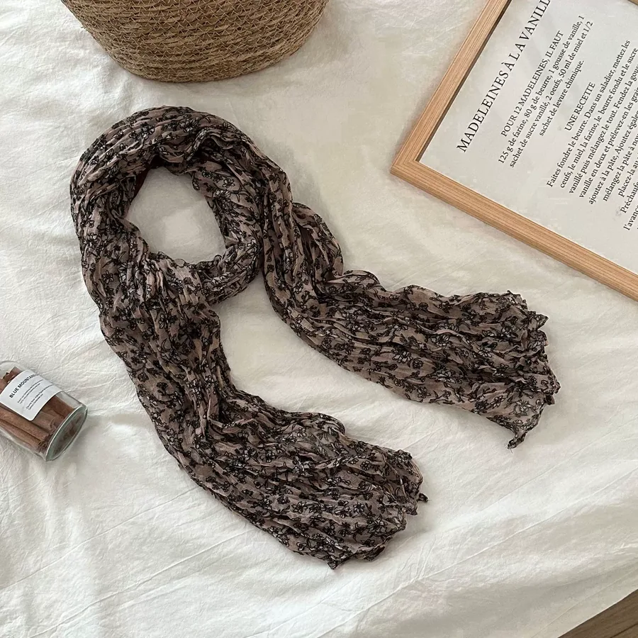 Cotton Linen Print Scarf view 9