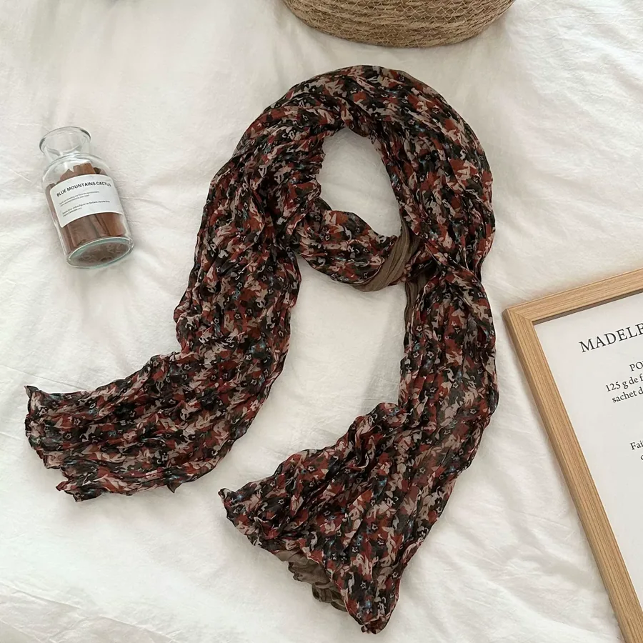 Cotton Linen Print Scarf view 10