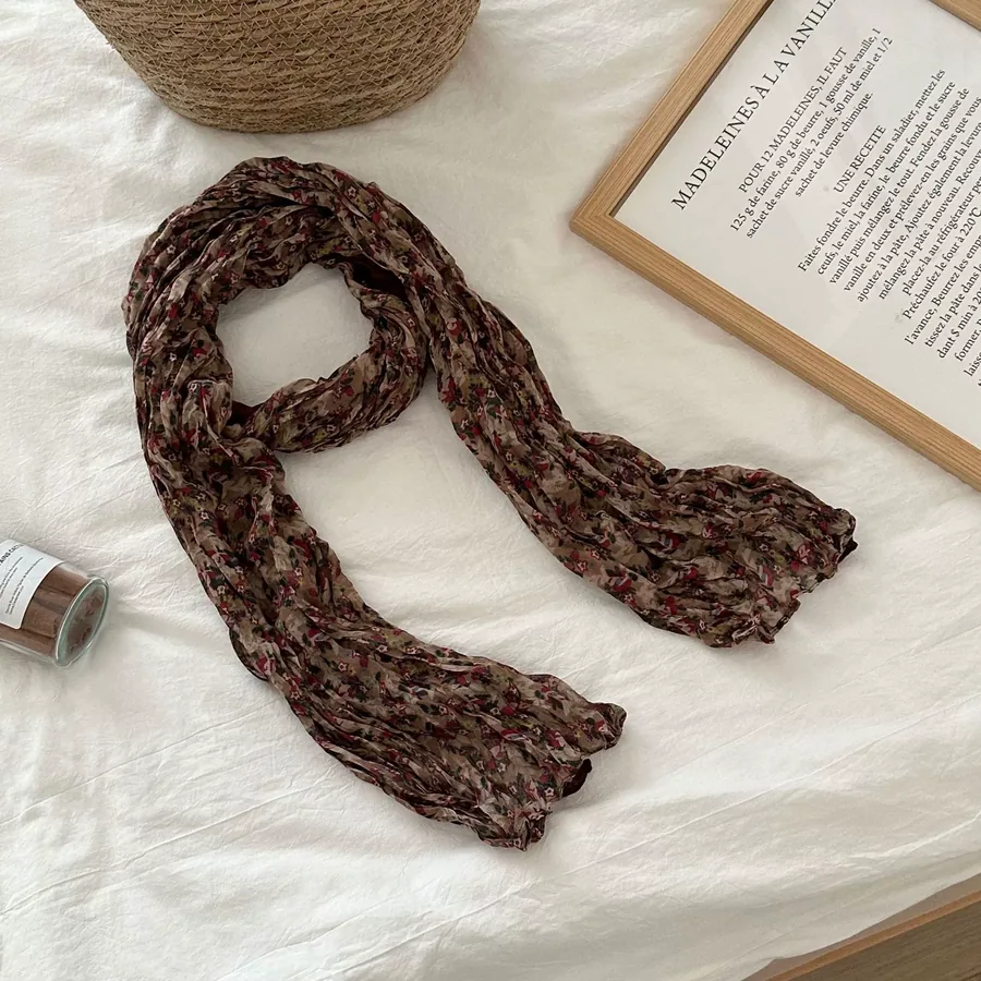 Cotton Linen Print Scarf view 11