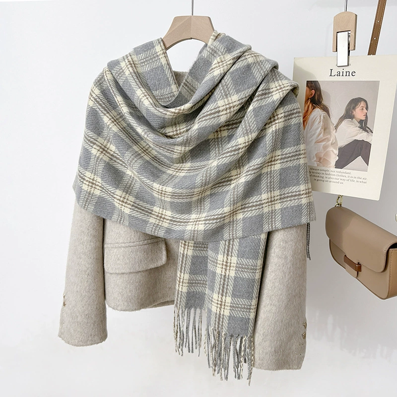Plaid Fringe Scarf