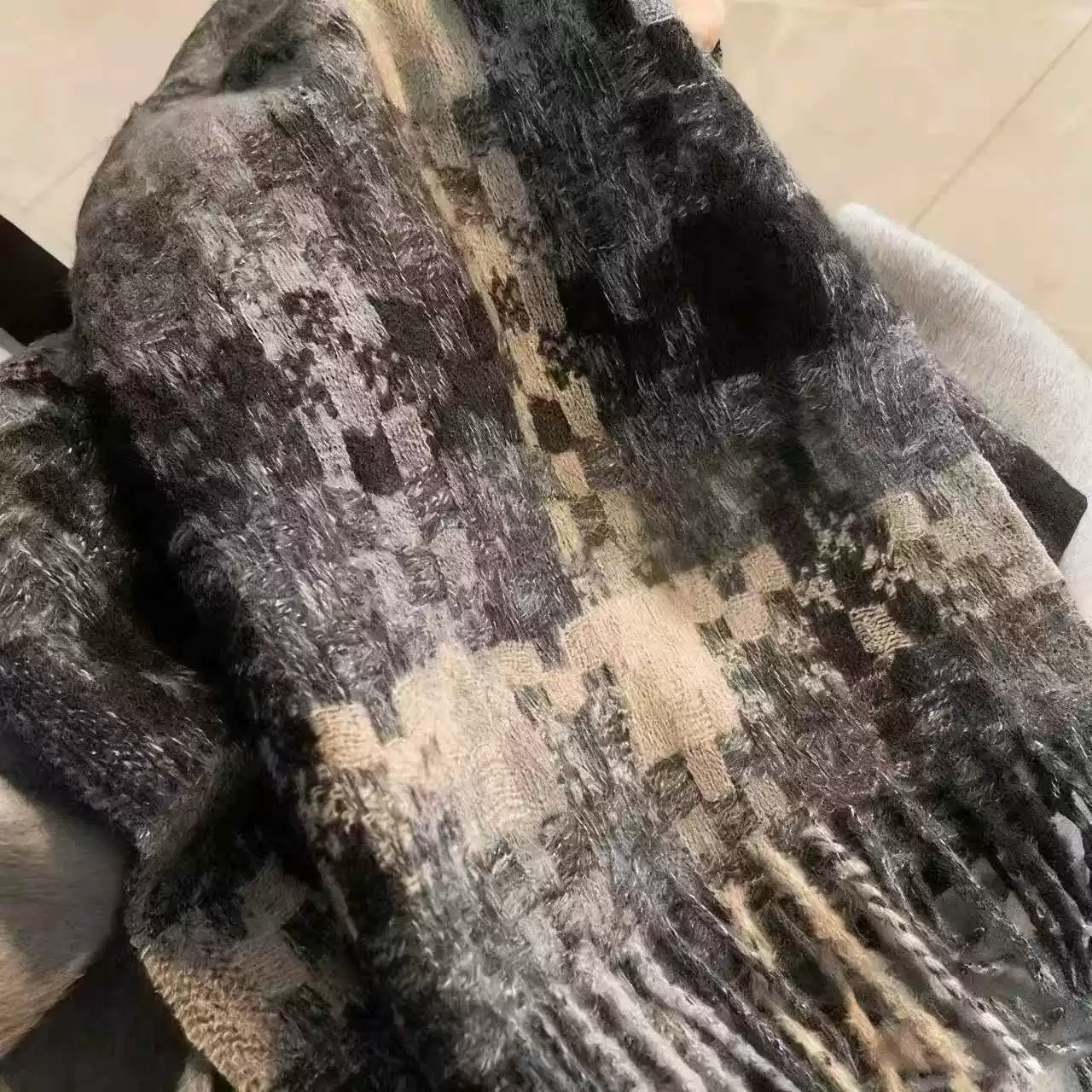 Plaid Winter Scarf view 4