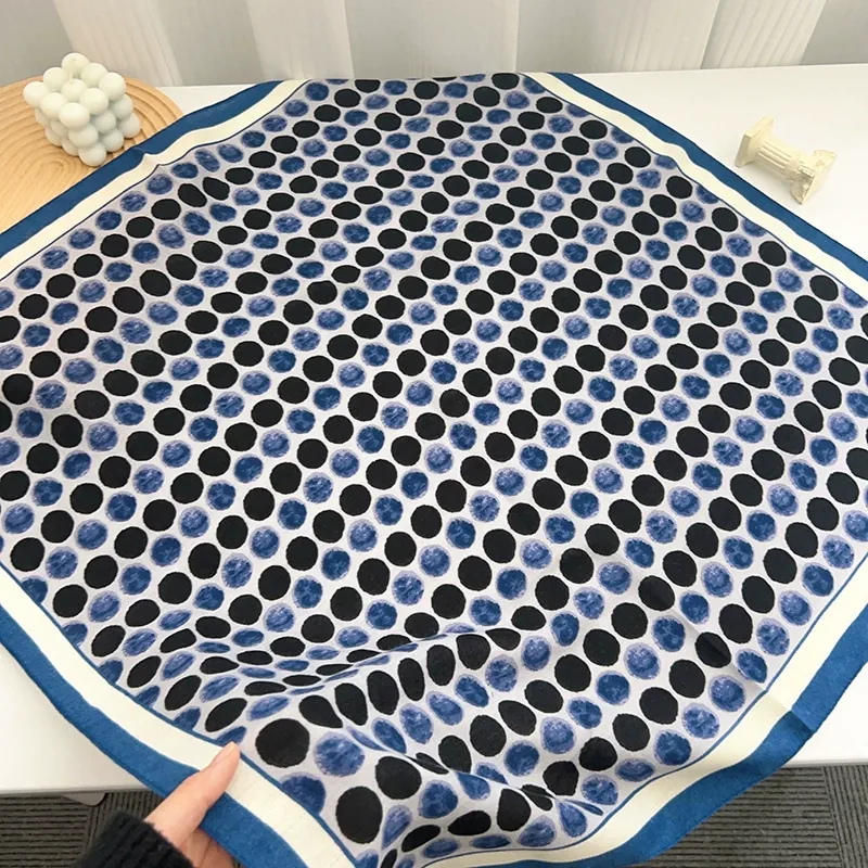 Blue Polka Dot Square Scarf