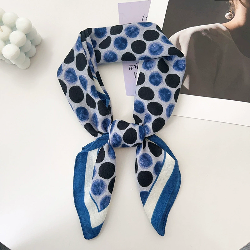 Blue Polka Dot Square Scarf view 2