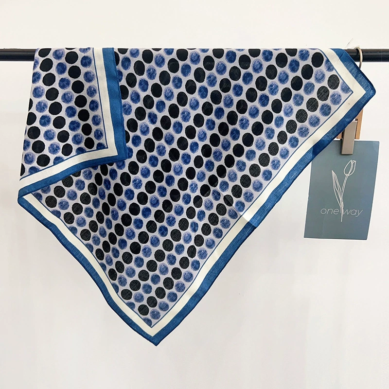 Blue Polka Dot Square Scarf view 6