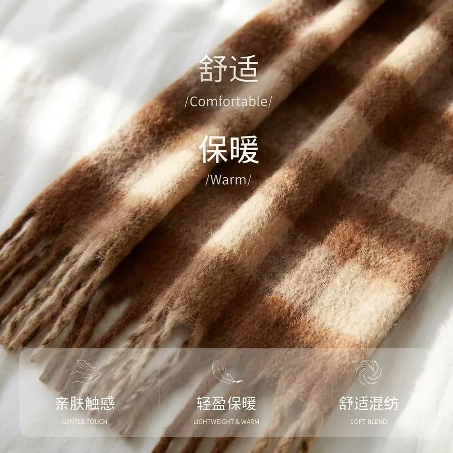 Yarn-Dyed Plaid Scarf view 4