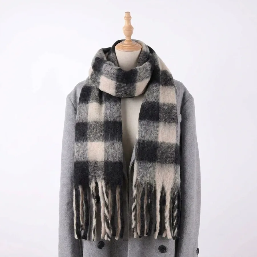 Yarn-Dyed Plaid Scarf view 8