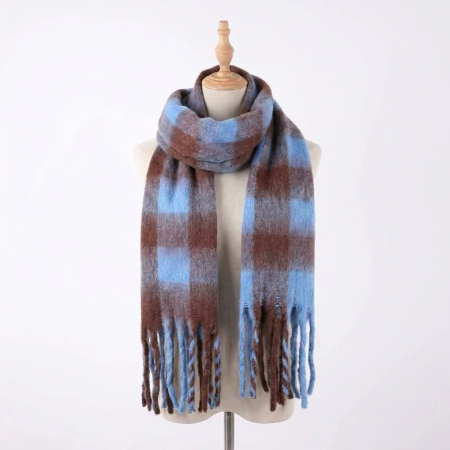Yarn-Dyed Plaid Scarf view 9