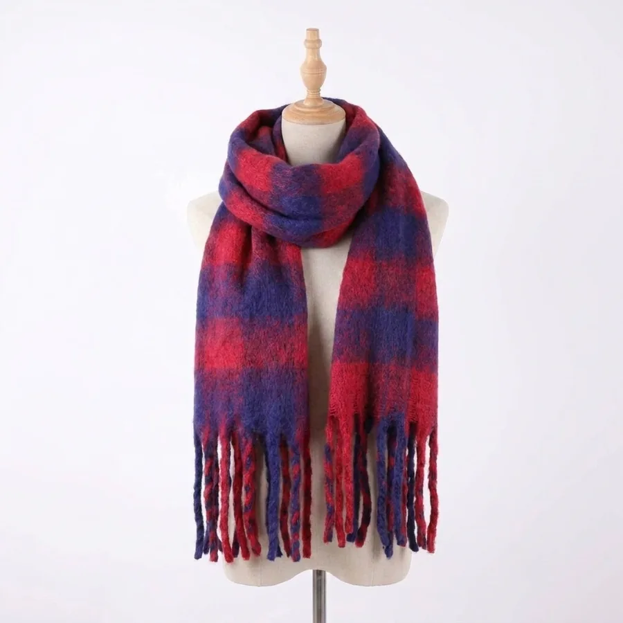 Yarn-Dyed Plaid Scarf view 10