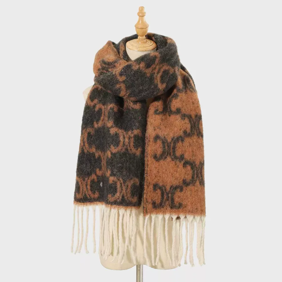 Jacquard Fringe Scarf view 6