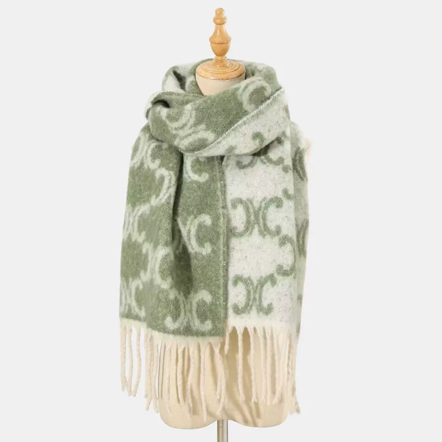 Jacquard Fringe Scarf view 7