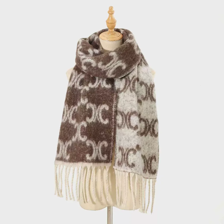 Jacquard Fringe Scarf view 8