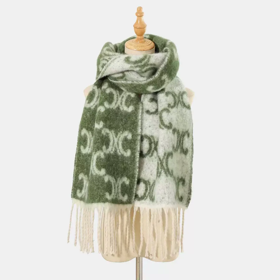 Jacquard Fringe Scarf view 9