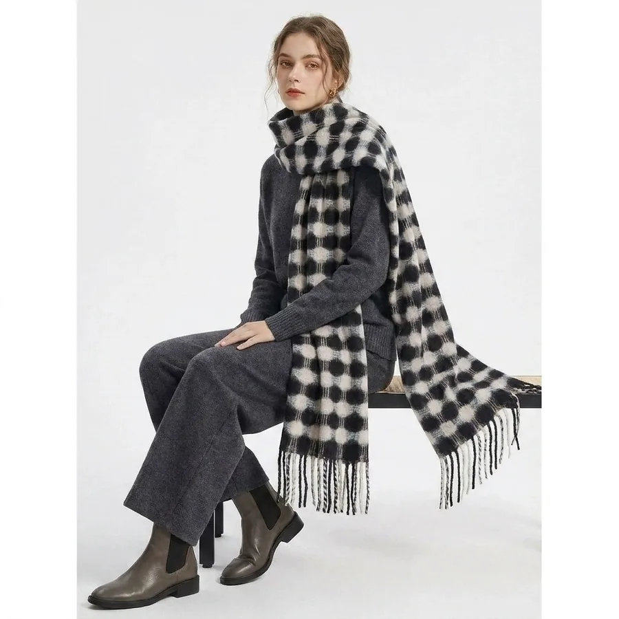 Polka Dot Fringe Scarf view 2