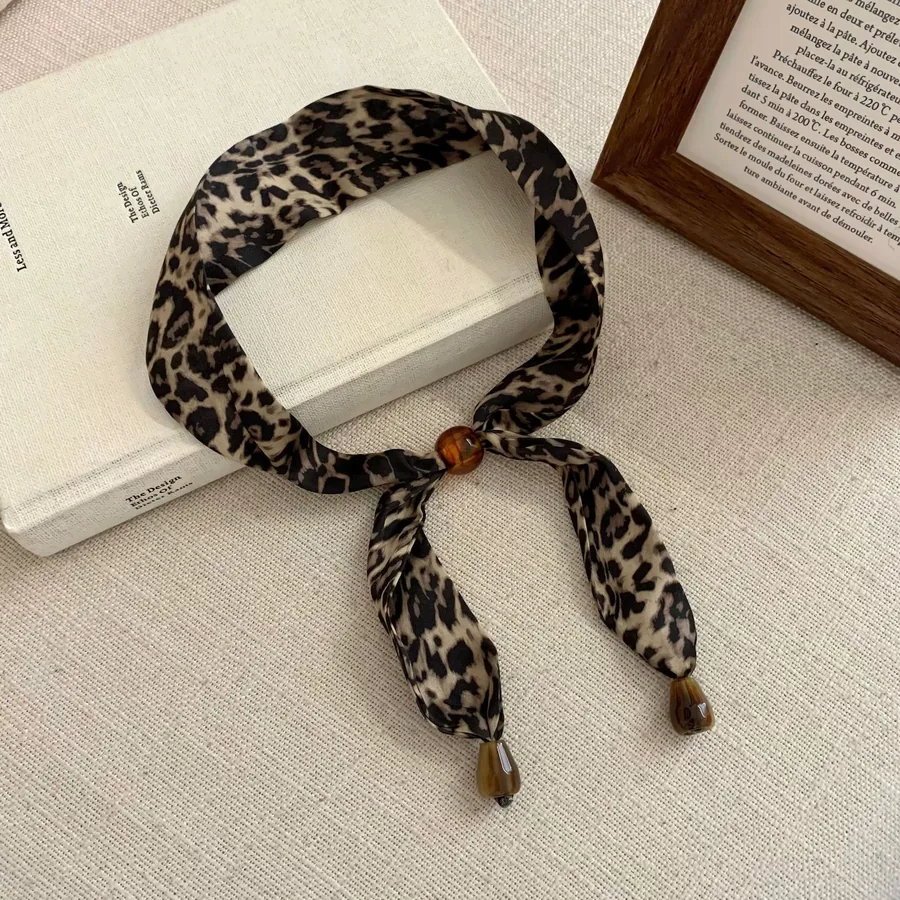 Leopard Print Silk Twilly view 7