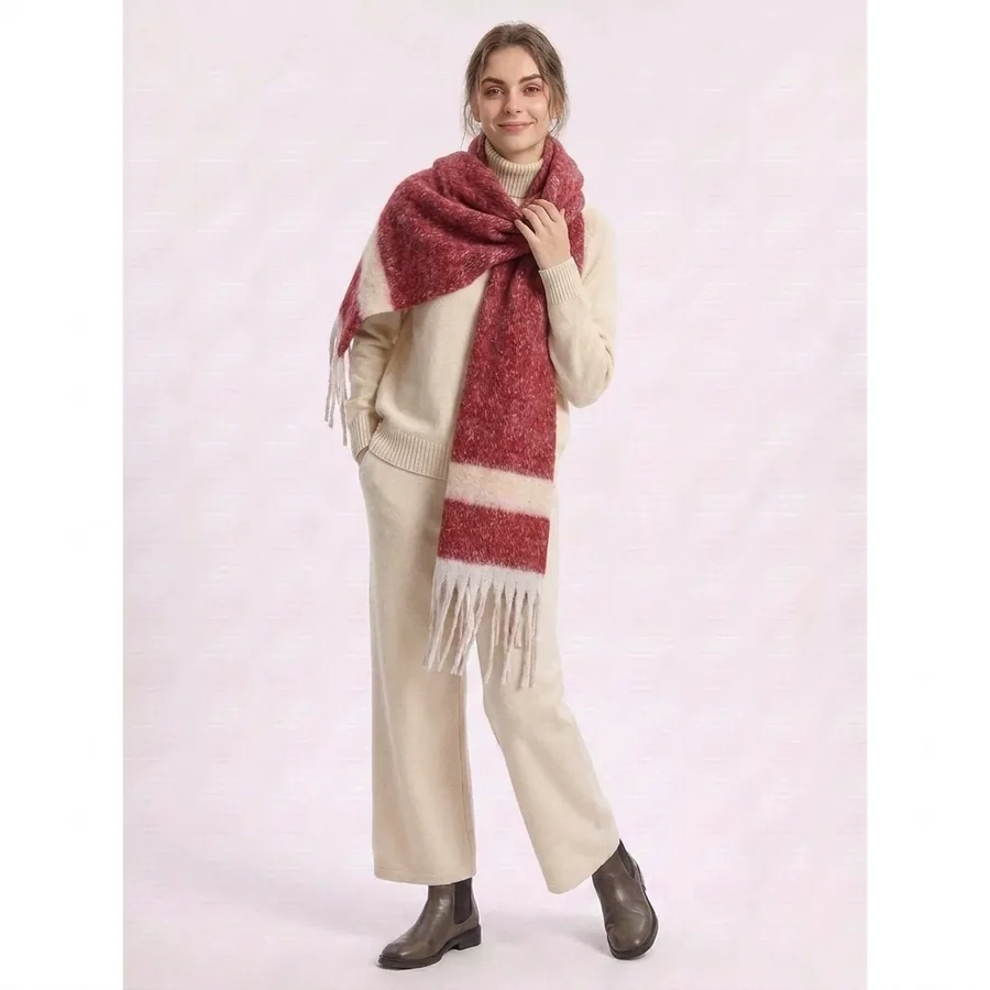 Striped Fringe Scarf view 2