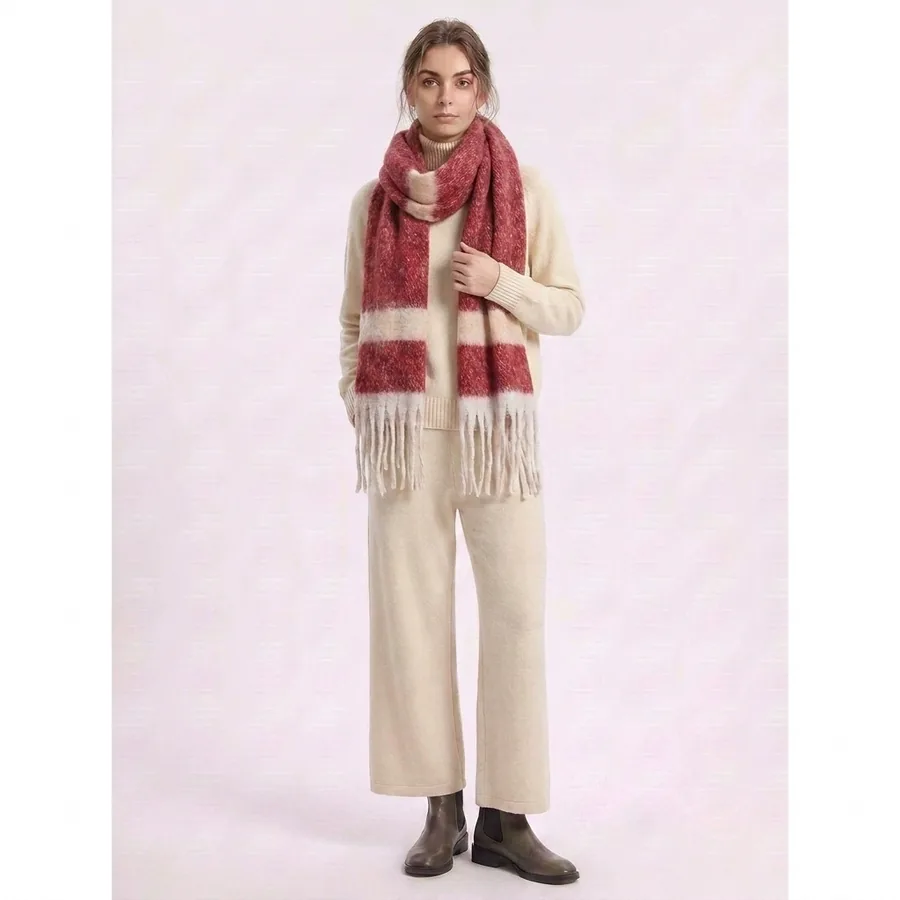 Striped Fringe Scarf view 3