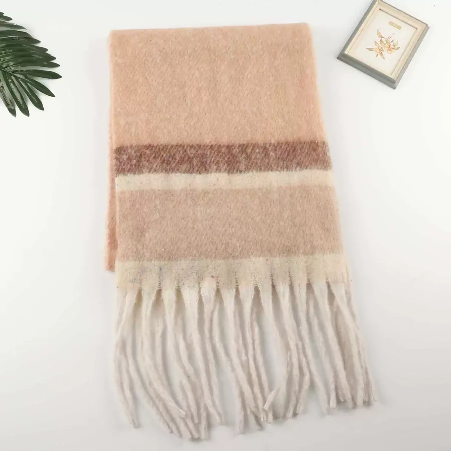 Striped Fringe Scarf view 7