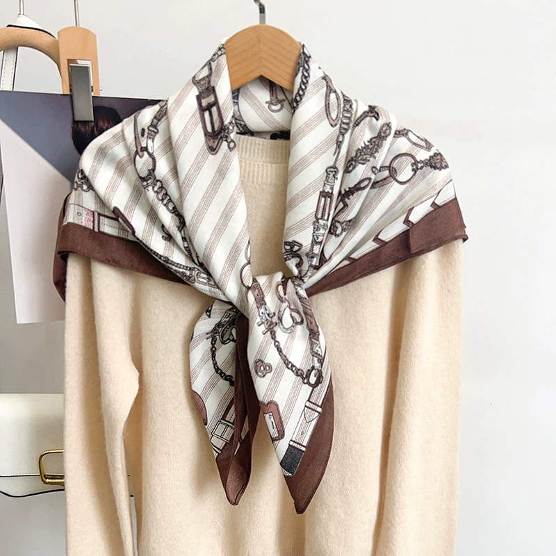 Chain Pattern Large Square Scarf